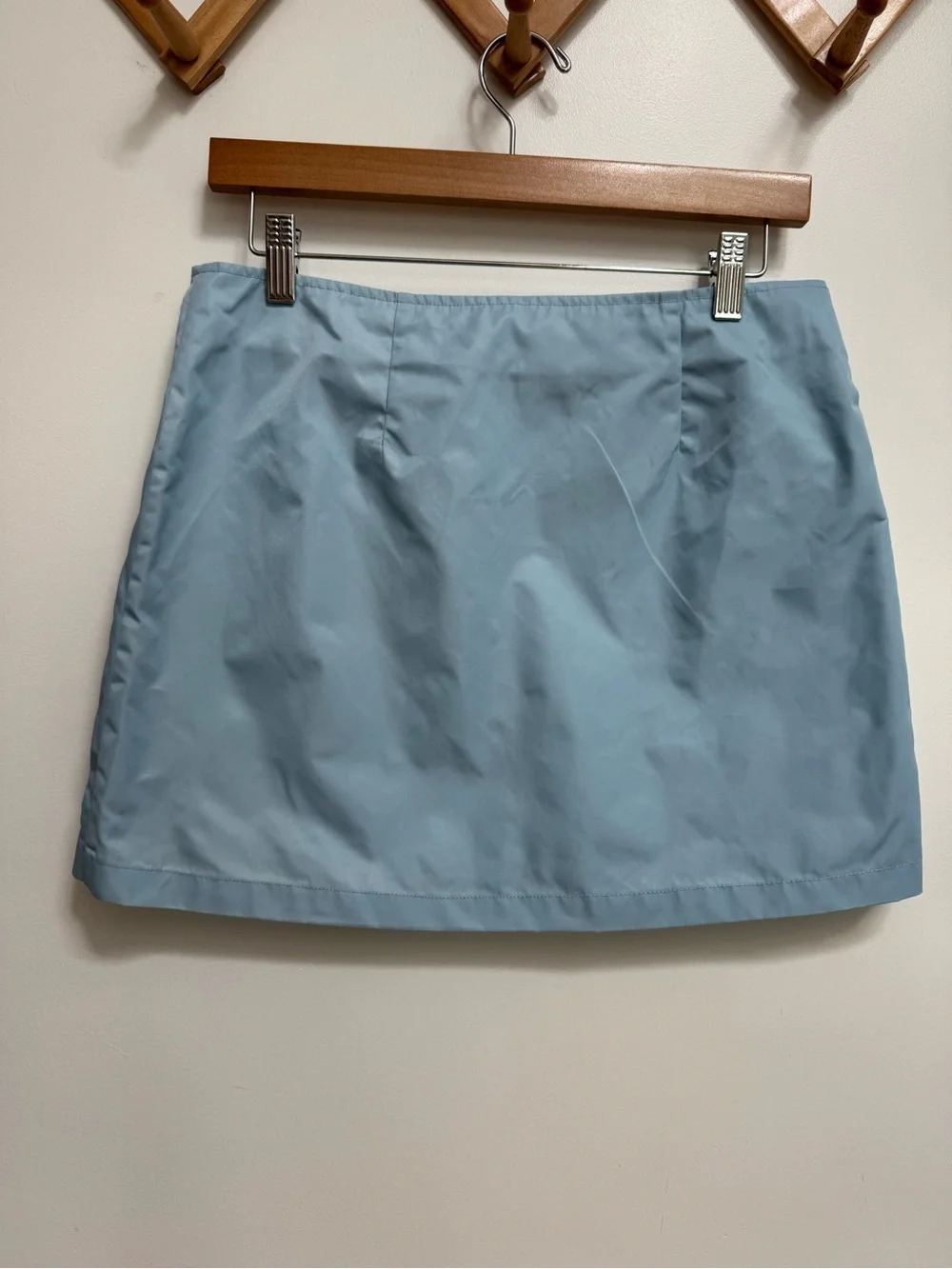 Oval Square Wrap Over Shine Mini Skirt Women Small Asymmetric Hem A-Line Sporty